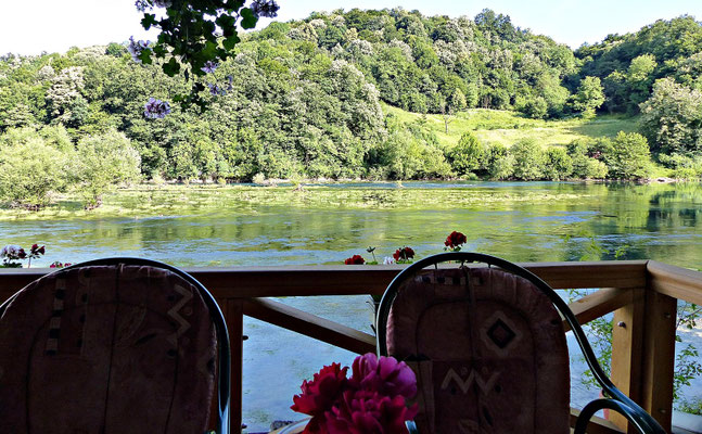 Blick von der Terasse des Restaurants Alga