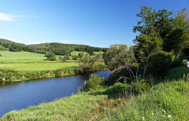 Der Fluss Regen im Sommer