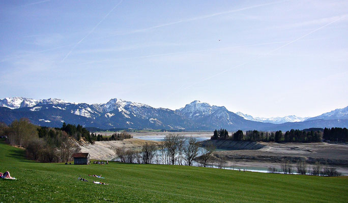 Der leere Forggensee