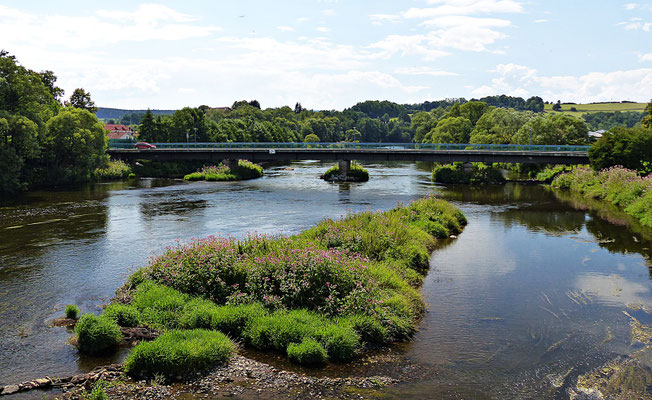 Der Fluss Regen im Sommer