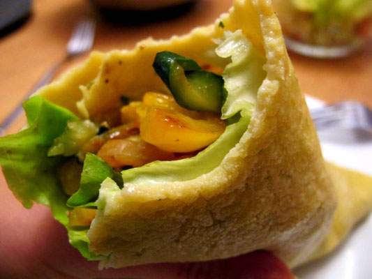 Paleo Wrap, Tortilla mit Gemüse