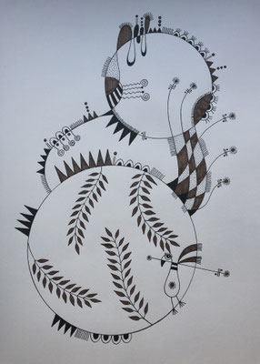 Esquisse encre de Chine par Stéphanie Le Pitre, artiste peintre