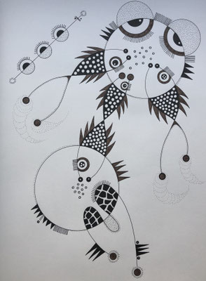 Esquisse encre de Chine par Stéphanie Le Pitre, artiste peintre