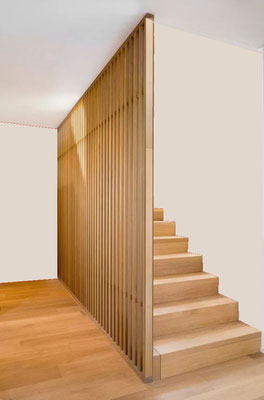Claustra d'escalier carrelés douglas rabotés 45x45 ou 45x70