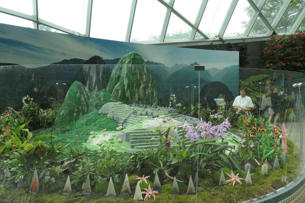 Im Nebelwald Gewächshaus gibt es eine Sonderausstellung über die Orchideen von Machu Picchu