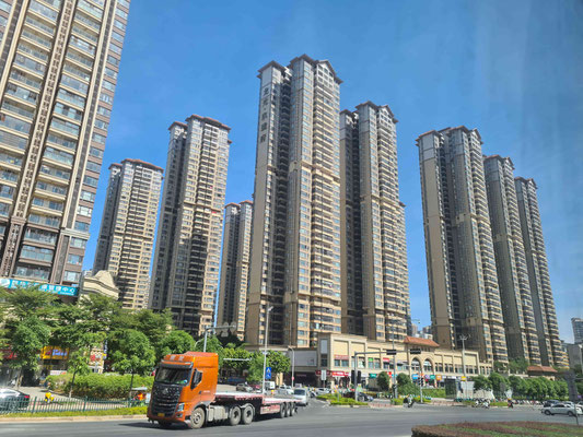 Unpersönliche Massenwohntürme in Nanning