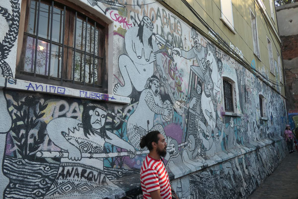 Die moderne Guernica als Wandgemälde auf Chile bezogen