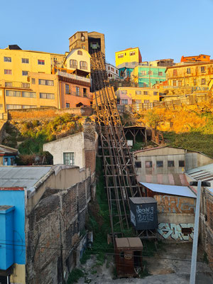 Ein Ascensor (Standseilbahn) vor unserem Hostel