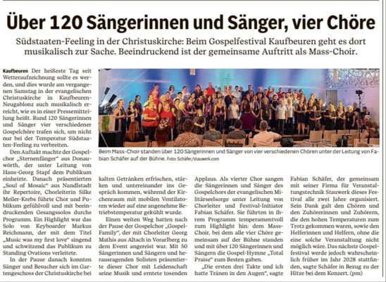Gospelfestival in Kaufbeuren am 27.06.2026