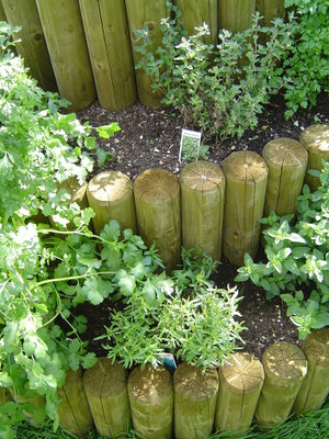Rundholz im Garten