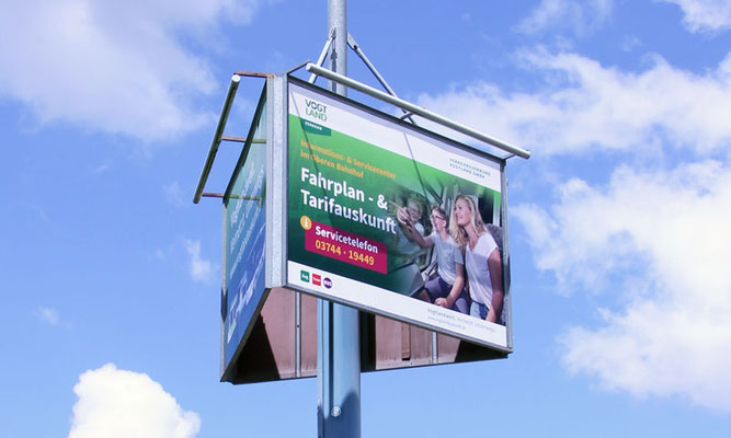 Werbetafel Vogtlandauskunft – Plauen
