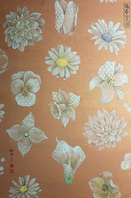 陽春白花図　365㎜×258㎜