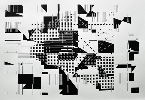 Nr. 251, 2019, Tusche auf Papier, 50 x 70 cm