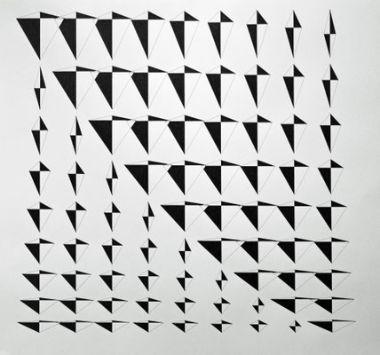 Nr. 105, 2_8, Serie Numbers, 2017, Tusche auf Papier, 59,6 x 84,0 cm