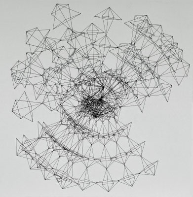 Nr. 122, 2018, Tusche auf Holz, 50 x 50 cm