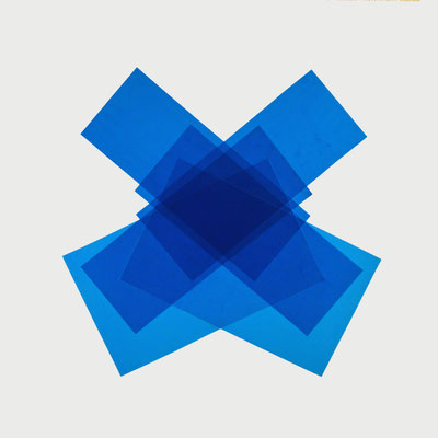 Nr. 303, 2020, Folie auf Holz, 70 x 70 x 5 cm