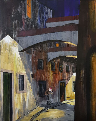 Görlitz - Schwarze Strasse, Acryl auf Leinwand, 80x100, 2024
