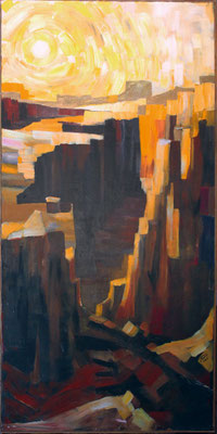 Canyon; ca 200x100, Mischtechnik auf Leinwand,2002, 1700,- €