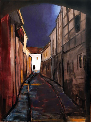 Jüdengasse Naumburg; Acryl auf Leinwand; 60x80; 1996; 1200,-