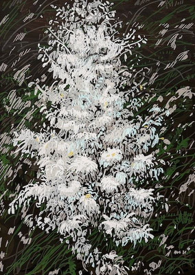 Asta Rode, Blütenteppich, Acrylstift auf Leinwand, 50 x 70cm, 2025