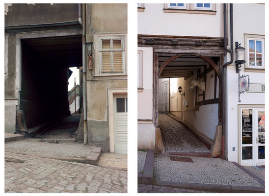 Die Schlossgasse in Gotha / Thüringen 1979 / 2010 - DDR 80'er Jahre im Vergleich zu heute - Gotha Gestern und Heute