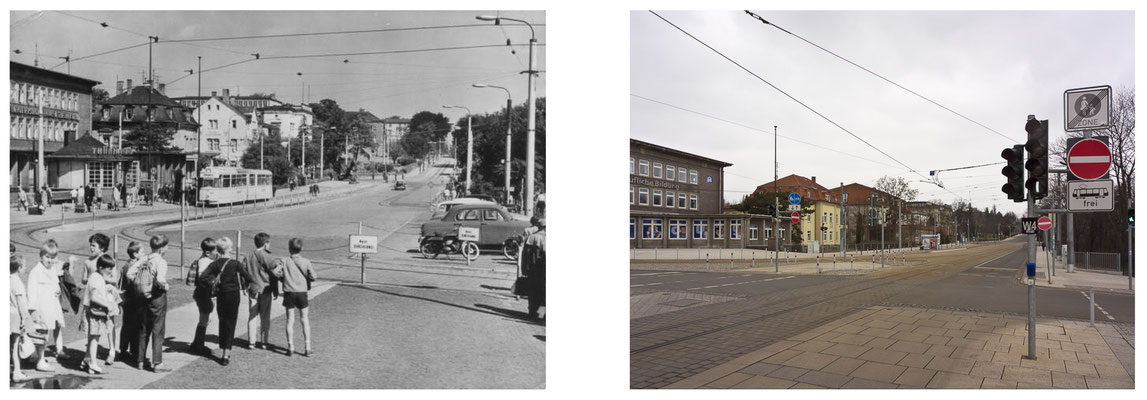 Gotha Bahnhofsvorplatz DDR 1964 / 2014 - DDR 80'er Jahre im Vergleich zu heute - Gotha Gestern und Heute