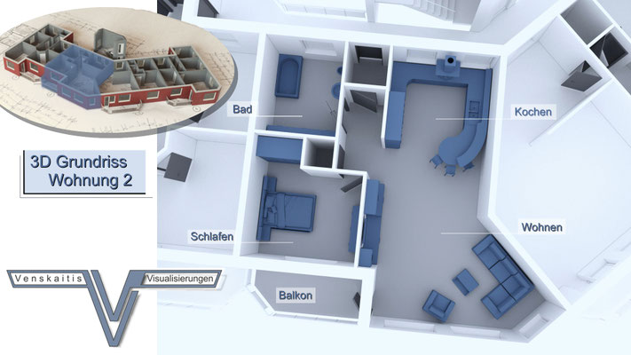 3D Wohnung