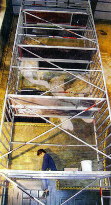 Restaurierung der Jugendstilmalerei in den Pfullinger Hallen
