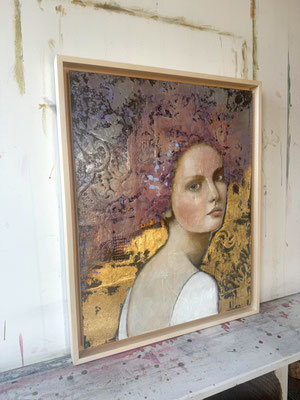 © Conni Altmann, Originalgemälde "Maybe", Mixed Media auf HDF, gerahmt ca. 44 x 54 x 3,5 cm