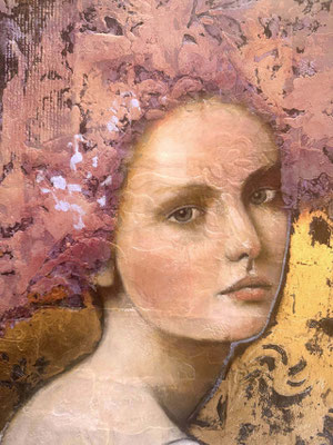 © Conni Altmann, Originalgemälde "Maybe", Mixed Media auf HDF, gerahmt ca. 44 x 54 x 3,5 cm