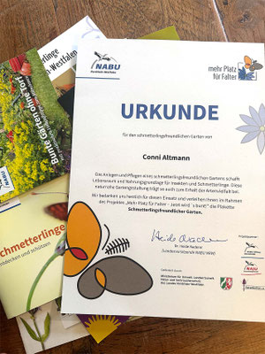 Auszeichnung Schmetterlingsfreundlicher Garten NABU