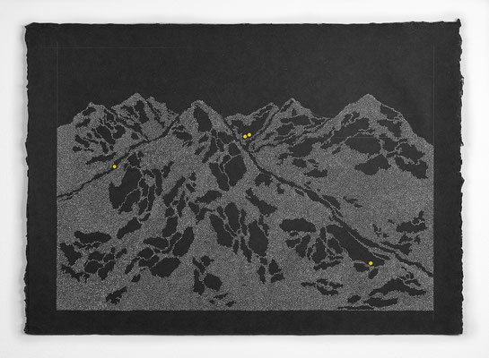 Tallac by Kate Snow  gouache on handmade paper 21" x 29"  $1200