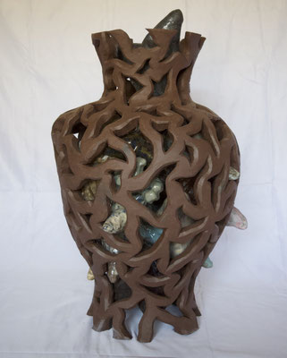 Untitled- Coil Pot Ceramic 26" x 15" x 15" Claire Elise $1000