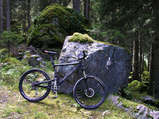 gut ausgebaute Mountainbike - Strecken  Fahrräder-Verleih Sport BANANAS & CUBE in Savognin