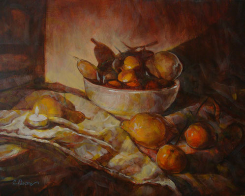 “Lume e frutta” - olio su tela, cm. 40 x 50 - Dalmine, collezione privata