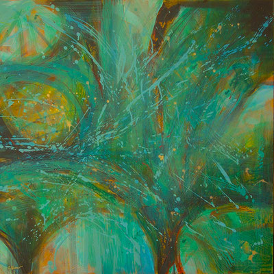 “Vegetalia, parte 5”, acrilico su tela, cm. 100 x 100 - € 2500