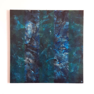 “The Sea inside”, tecnica mista su tela, cm. 80 x 80 x 1,8 - € 1700