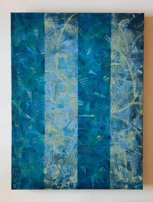 “Dive in the blue”, tecnica mista su tela, cm. 60 x 80 x 2,8 - € 1800 