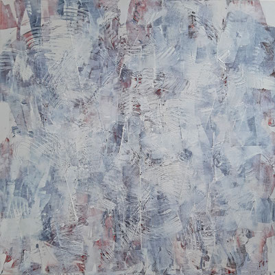“Viaggio nella memoria”, tecnica mista su tela, cm. 80 x 80 – € 1600