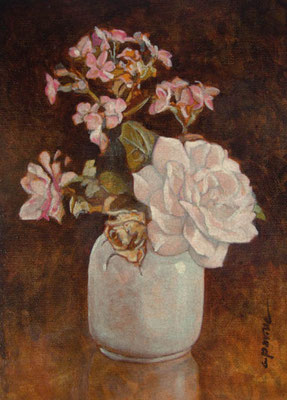 “Piccoli fiori” - acrilico su cartone telato cm. 18 x 13 - Cernusco sul Naviglio, collezione privata