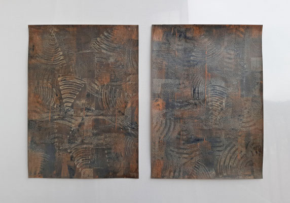 Dittico “Yessenia”, due tecniche miste su carta Arches, cm. 29,7 x 42 – € 300