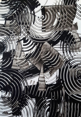 “Monochrome dance 1”, acrilico su carta Yupo, cm. 29,7 x 42 – € 250