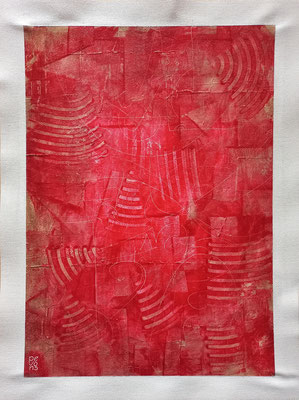 “Antica preghiera”, tecnica mista su tela Clairefontaine (non intelaiata), cm. 36 x 48 – € 1600