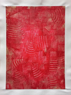 “Antica preghiera”, tecnica mista su tela Clairefontaine (non intelaiata), cm. 36 x 48 – € 1600