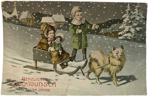 New year's postcard from Germany, sent in 1913 to Frisia