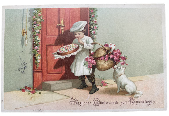 Greetings card for the name day from 1908