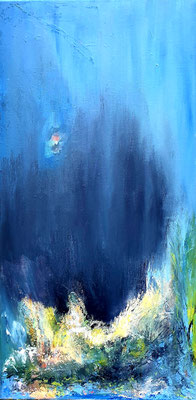 Petit poisson deviendra grand - Technique mixte - 40x80cm