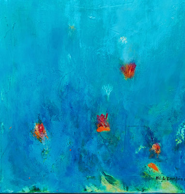 Jardin aquatique Acrylique 40x40 cm