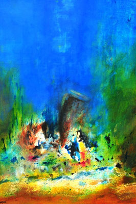 Monde marin - 92x65cm - Technique mixte (collection privée)