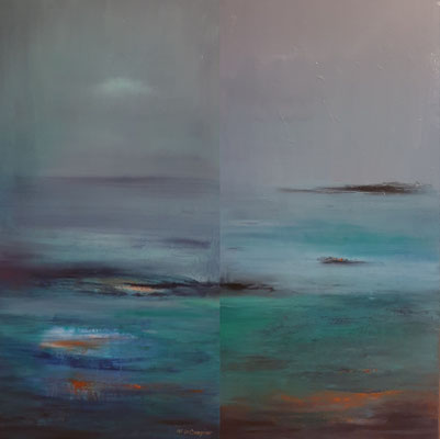 Sans titre I & Sans titre II - Technique mixte 2 (50x100cm) collection privée 